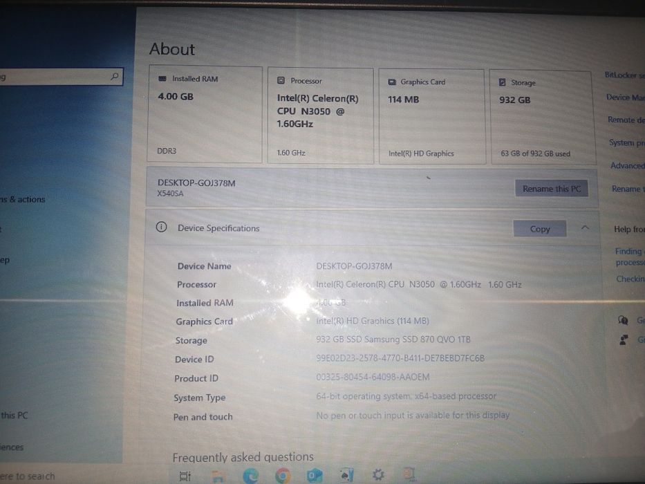 Laptop asus A540s Notebook PC .Preț negociabil