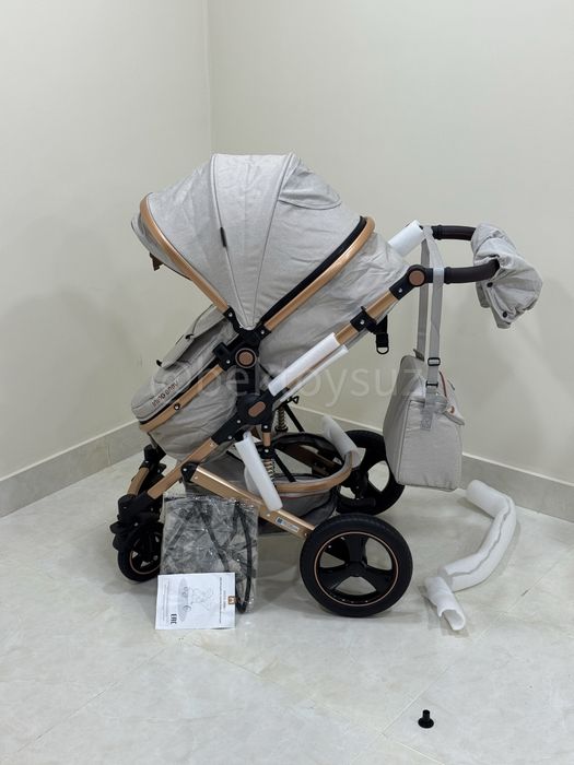 Коляска 3в1 Ining Baby K023 PRO | Люлька + Прогулочный блок | 0–3 лет