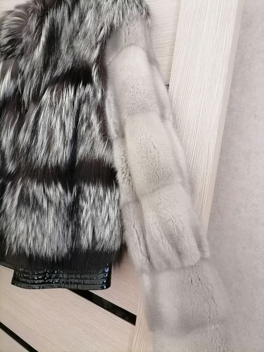 Полушубок чернобурка+норка