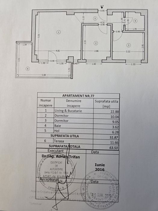 De vanzare apartament 3 camere