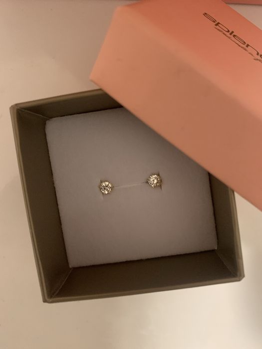 Cercei aur 585 punto luce cu cubic zircon