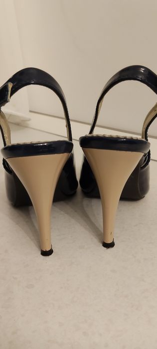 Pantofi bleumarin din piele, marime 35