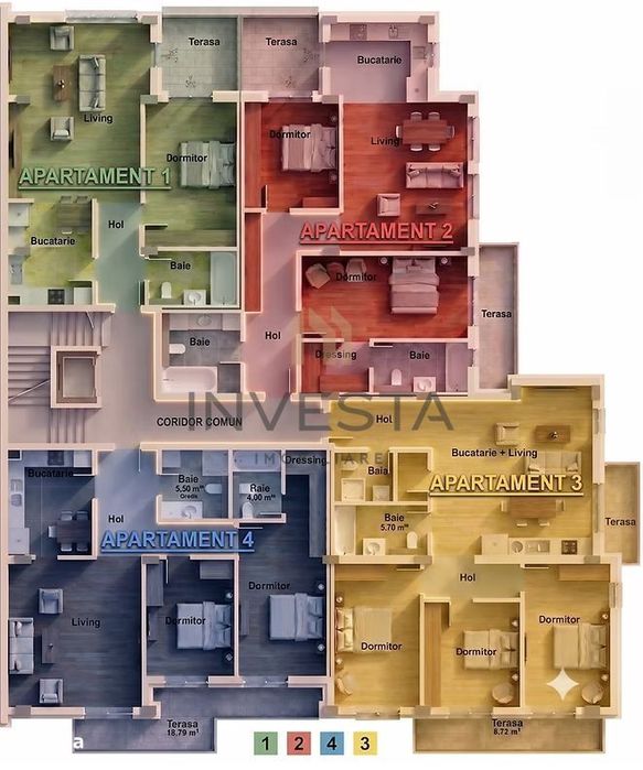 Apartament 3 camere decomandat 89 mp cu terase, bloc nou, Marasti!