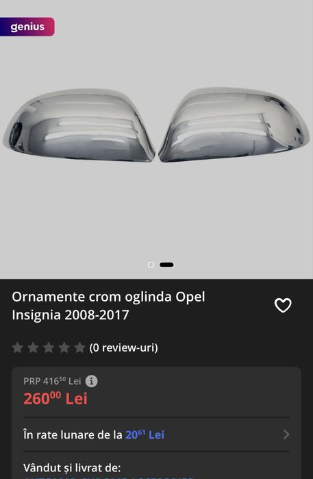 Ornamente oglinda crom Opel insignia
