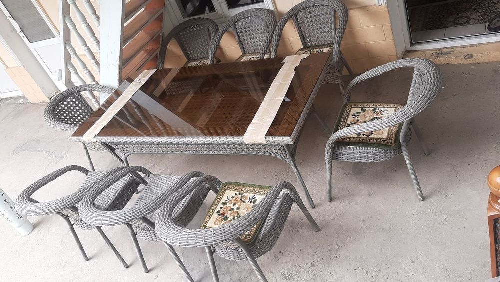 Акция!!! Дачные Стол-стуль (плетёный)