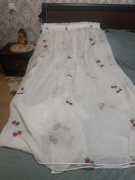 Шторы для кухни из капрона и марлевки