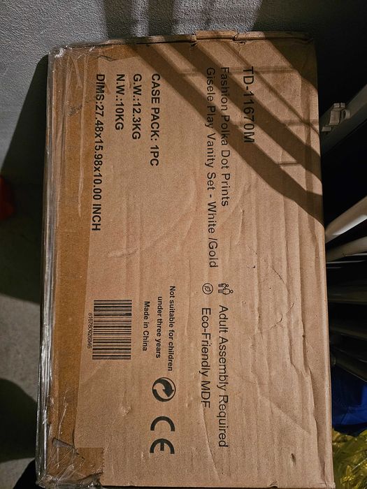 НОВА Тоалетка/гримьорна със столче за деца, МДФ/Масивно дърво