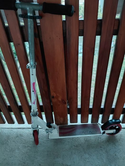 Тротинетка Spartan, За момиче, Сгъваема, ABEC 7, 125 мм, до 80 кг, Бял