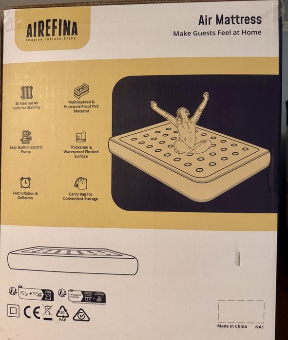 Saltea auto-gonflabilă pentru 2 persoane cu pompă încorporată