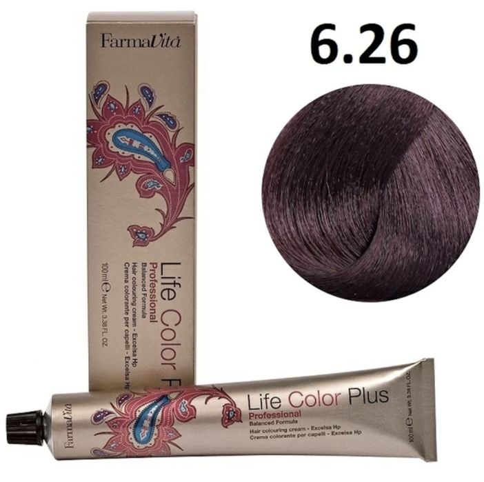 FarmaVita Life Color Plus 6.26 темный блондин красный ирис крем-краска