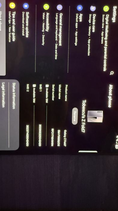 Vand / schimb zfold 7