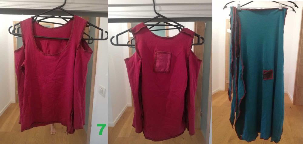 Costum boho cu bluza, fusta si cordon nr XS-S