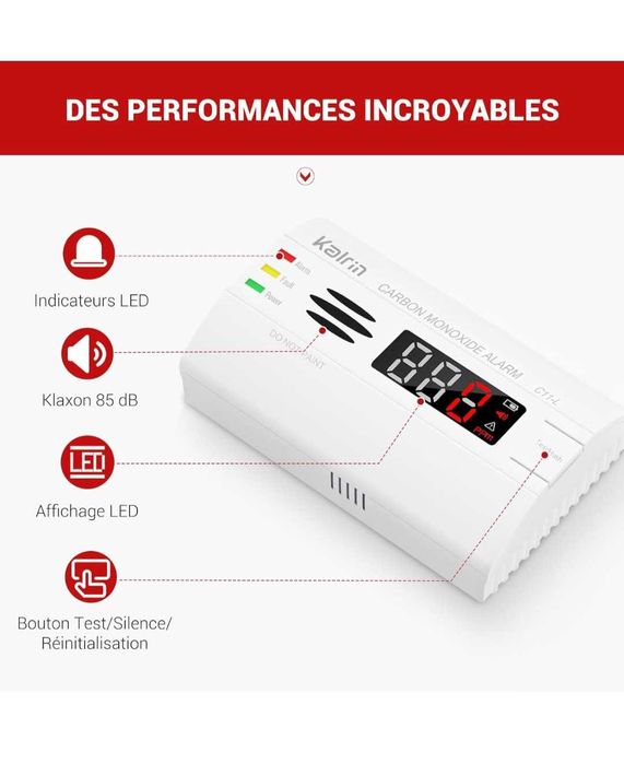 Аларма за въглероден окис Kalrin с дигитален светодиоден дисплей