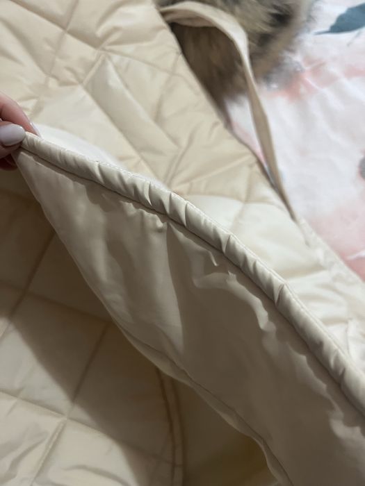 Зимно яке с яка и пухчета на ръкавите - естествен косъм