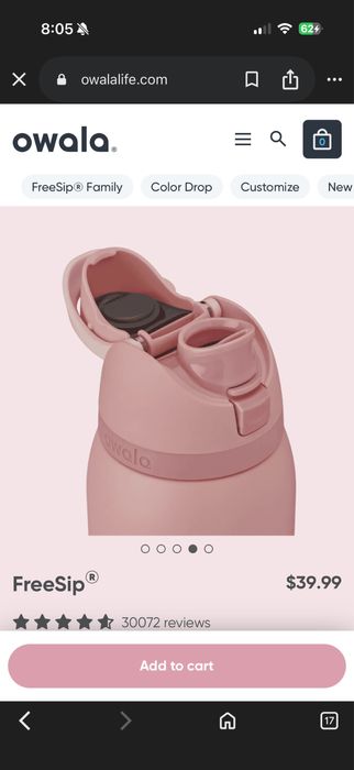 Бутылка owala розовая