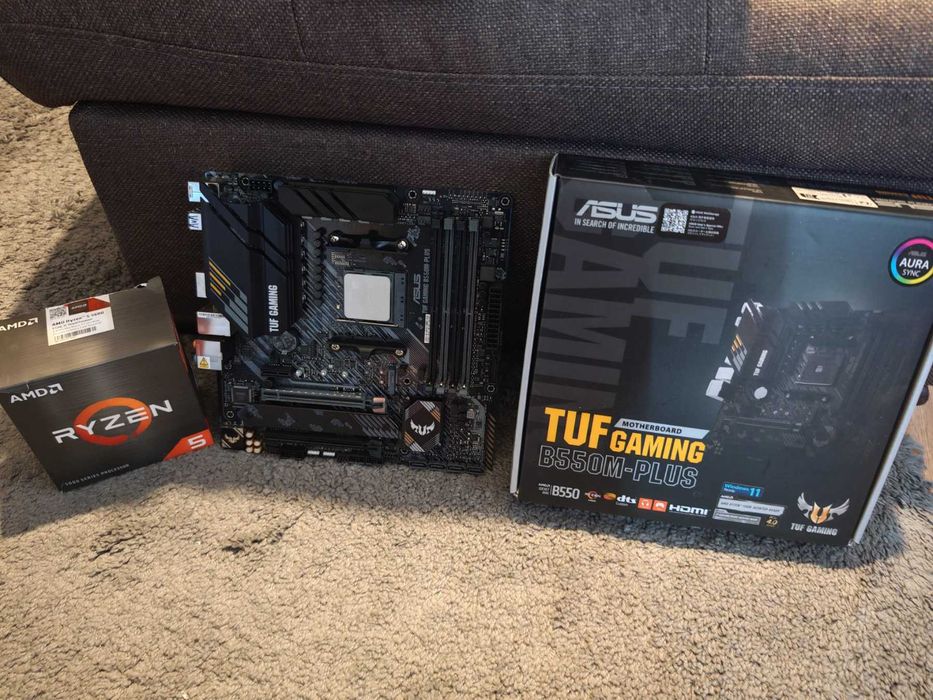 ASUS TUF B550M-Plus Gaming + Ryzen 5 5600, шестядрен 3.9/4.4GHz AM4