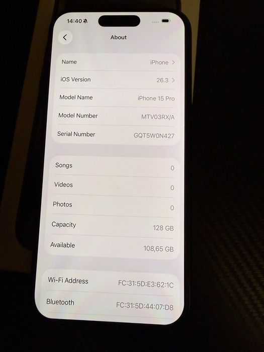 Перфектен!Iphone 15 pro 128gb