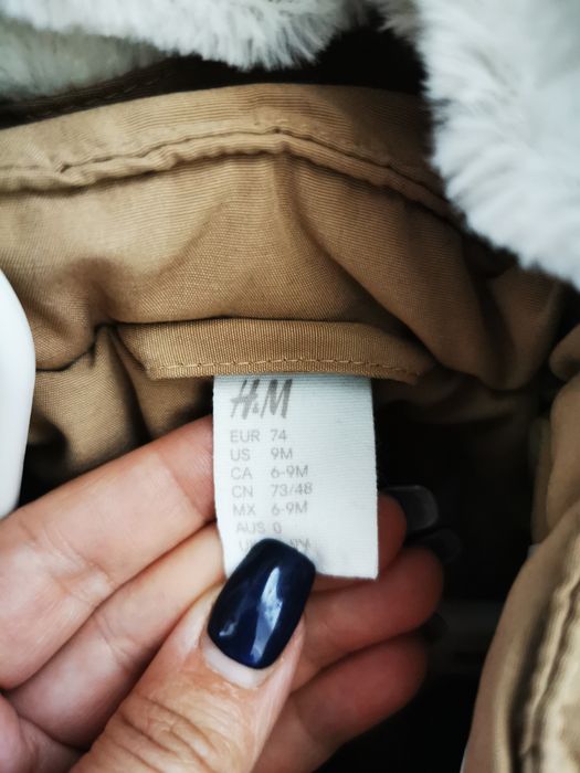 Geaca parka vătuita, mărimea 74, brand H&M