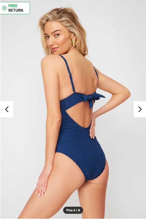 Цял Бански костюм в тъмно синьо с регулиращи се презрамки