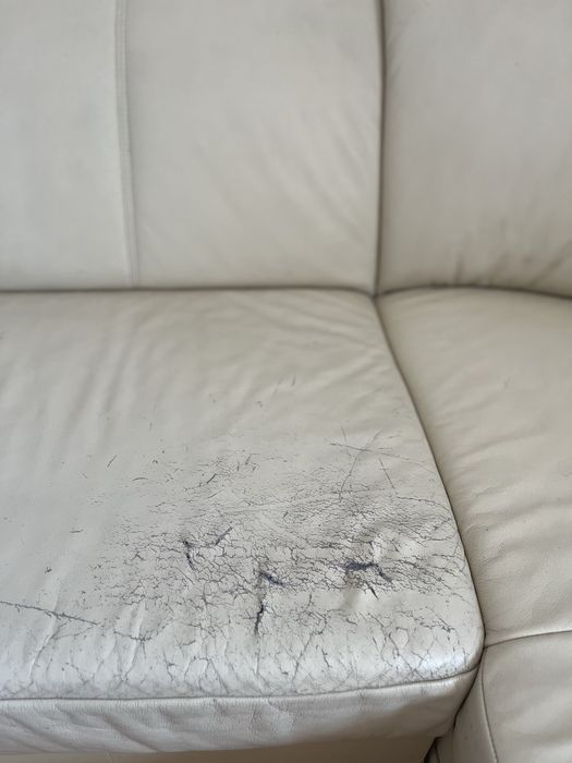 Естествена кожа  диван с функция сън