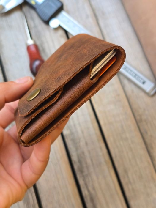 Мини портфейл от естествена кожа