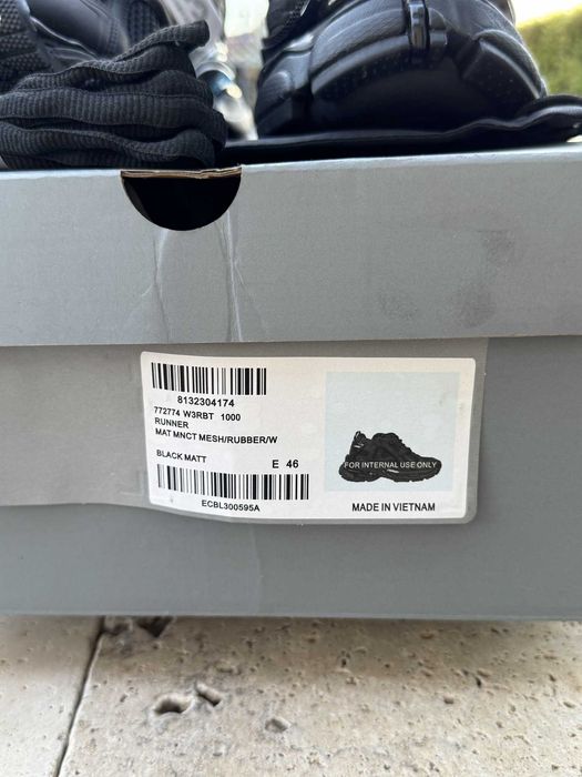 Balenciaga Runner Black Мъжки Обувки 46 EUR + Кутия + Dustbag