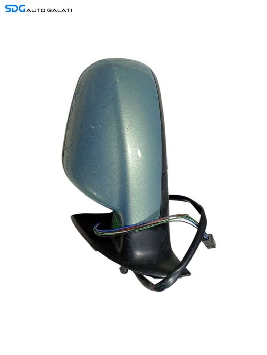 Oglinda Stanga Electrica cu Rabatare Pliere Manuala Peugeot 307 2001 - 2008 Culoare Albastru Deschis [LR0773]