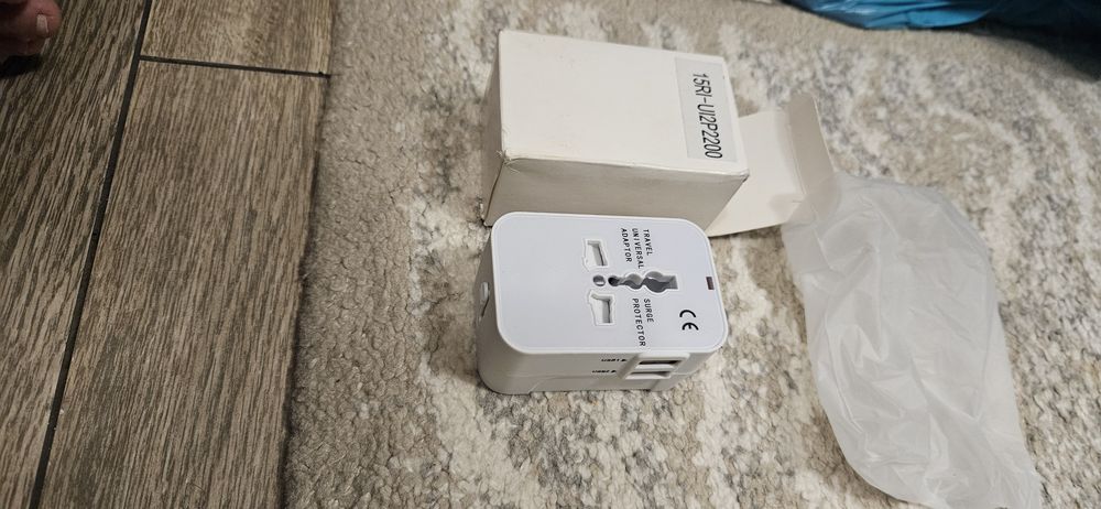 Adaptor pentru Priza 2 x USB EU  UK AUS, US, D52, Silicon, White
