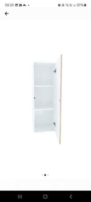 Vand 2 dulapuri suspendate  1 orizontal si 1 vertical cu 1 usa cu sistem " push to open" front Mdf Sonoma, 120 X 40 X 32