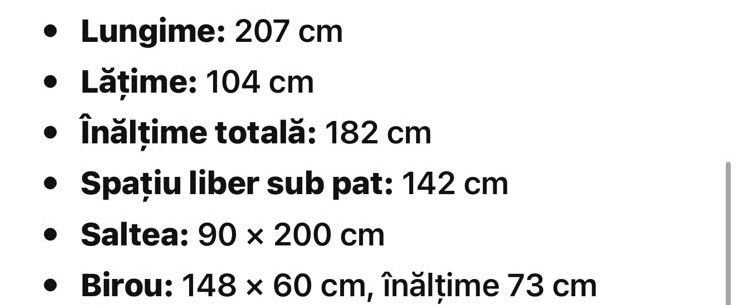 Pat etajat cu birou