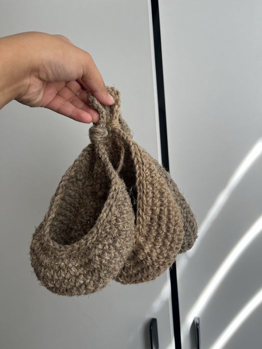 Корзинки из джута вязанный