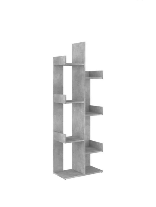 Рафт секция / Библиотека – бетонно сива, 48x25,5x140 см