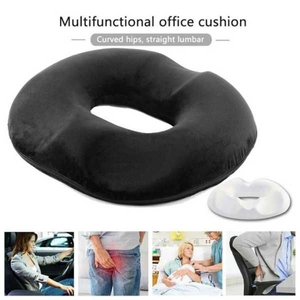 Възглавница за сядане Mercado Trade, Мемори пяна, Черен