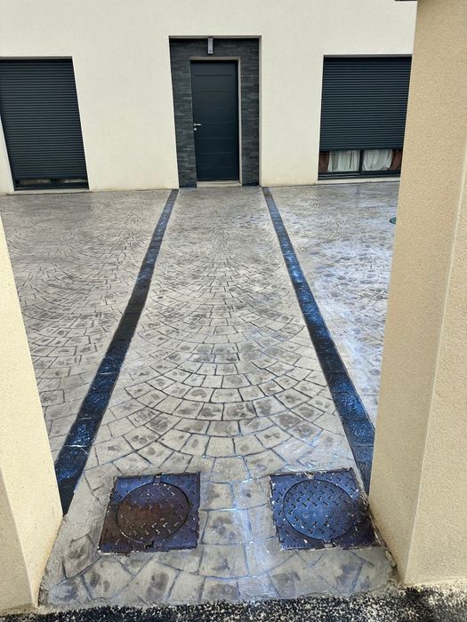 Beton amprentat dezactivat