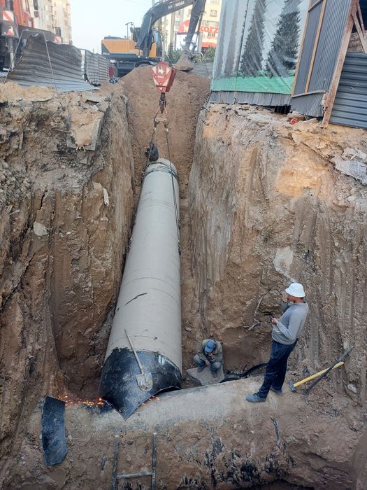 Централный канализация ва Водопровод тортиш хизматлари | УРА, траншея