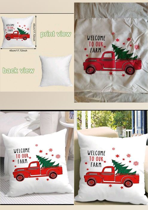 Faţă de pernă de Crăciun, 45x45 cm, nouă, sigilată.