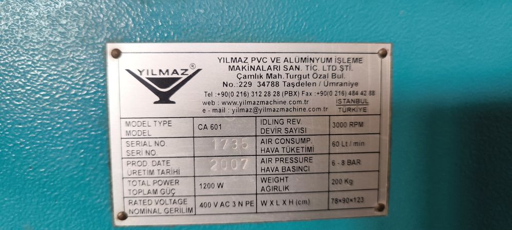 Ъглопочистваща машина за PVC Yilmaz