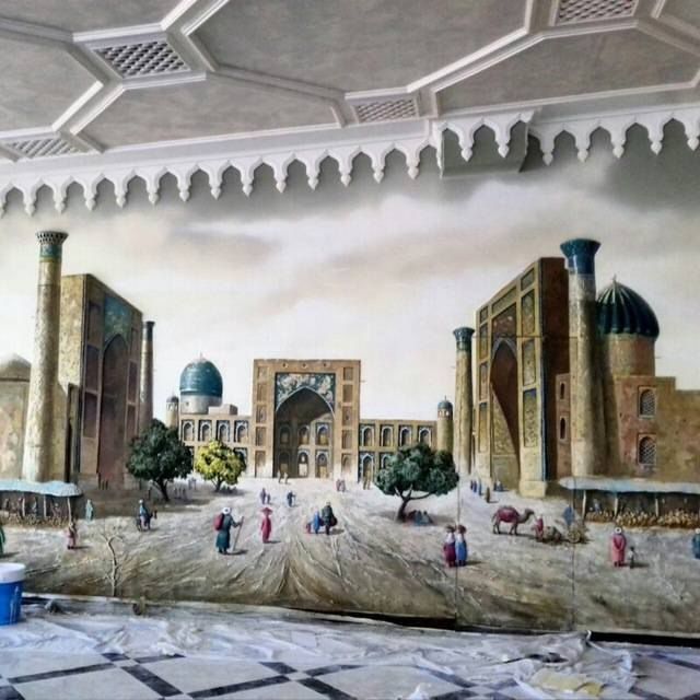 Rassom...Художник...Рассом...Борельеф.Роспись.Devorga rasm chizish.