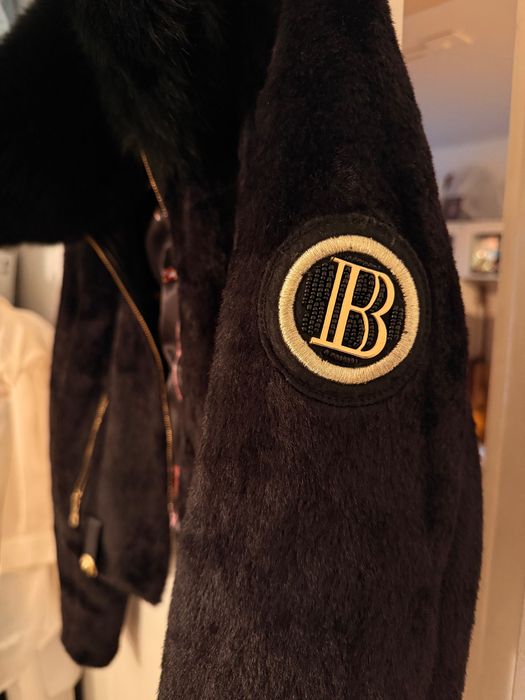 Кожено Яке/ естествен косъм Balmain