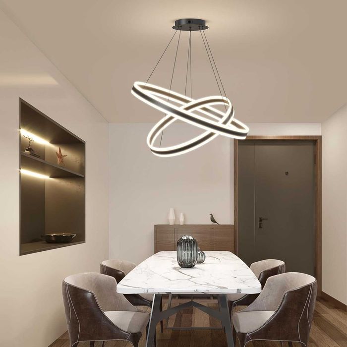 Модерен LED полилей Fordeson, 2 пръстена, димиране, SX-40+60см