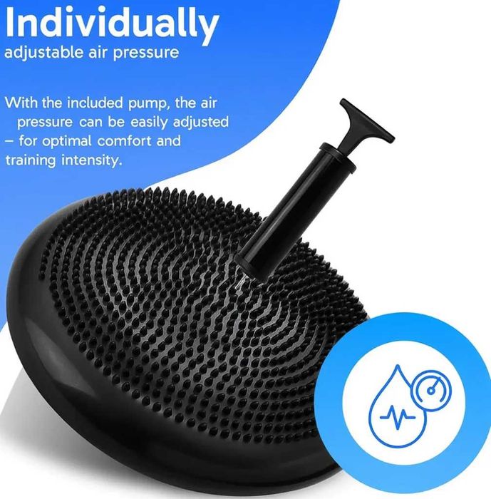 Perna senzo-motorie cu pompa disc de echilibru PVC negru 34 cm