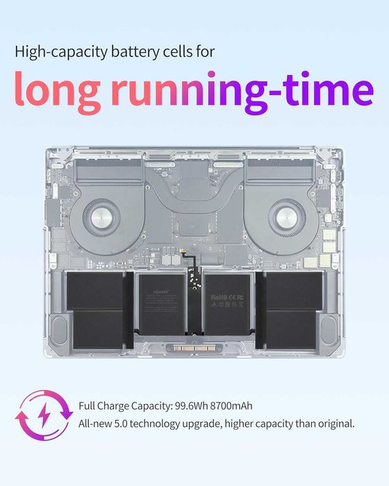 ASMARK Macbook Pro 16-инчов A2485 батерия за A2485(2021) A2527 батерия