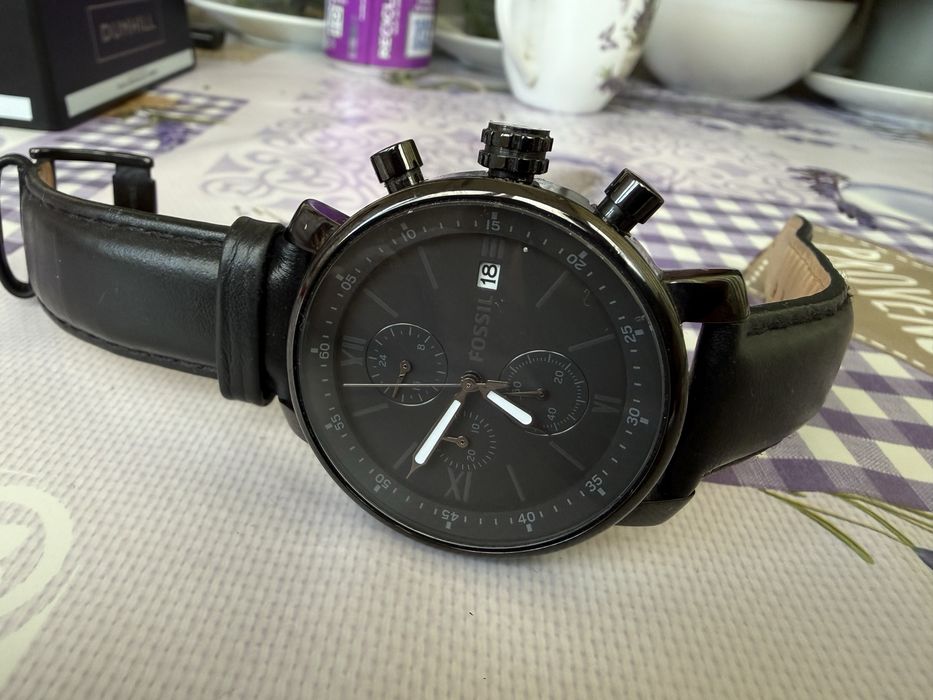 Ceas fossil original cu curea din piele