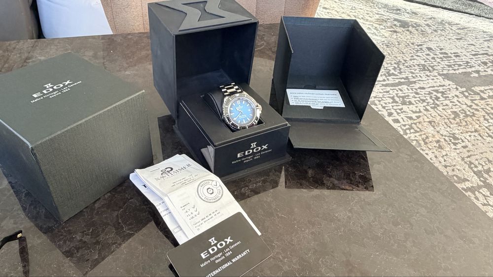Edox Neptunian 1000m Diver 44mm Ceramic Bezel Full Set 2025 Automatic