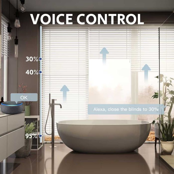 Întrerupător inteligent Wi‑Fi pentru jaluzele Tuya Alexa Google Home – negru (necesită nul)