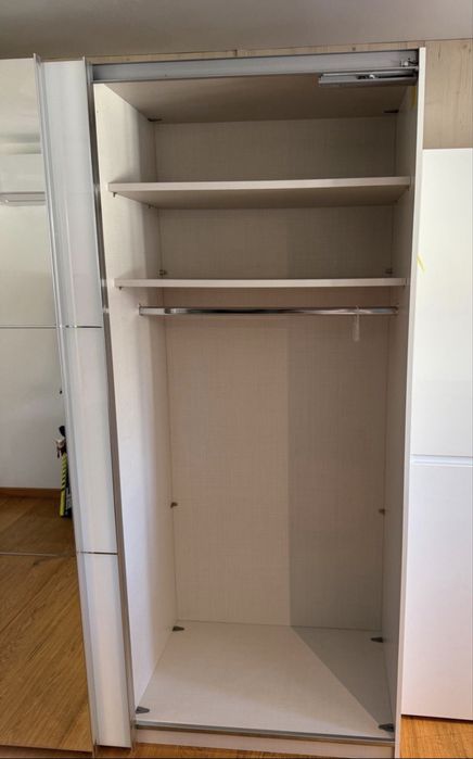 Dressing/Dulap 280/221/64 cm 3 usi culisante sticla alba si oglinda