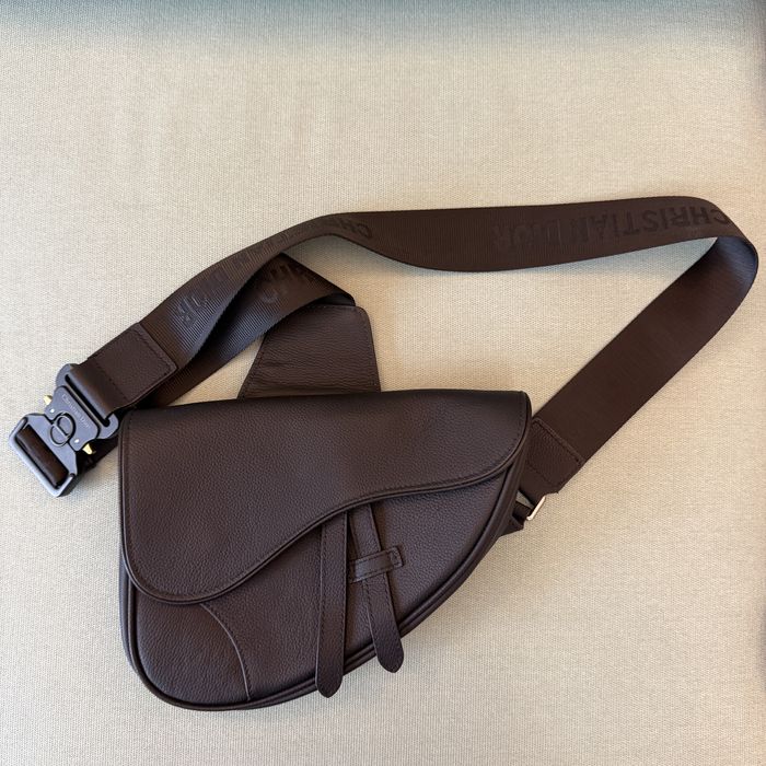 Men’s Saddle Bag - Black Grained Calfskin