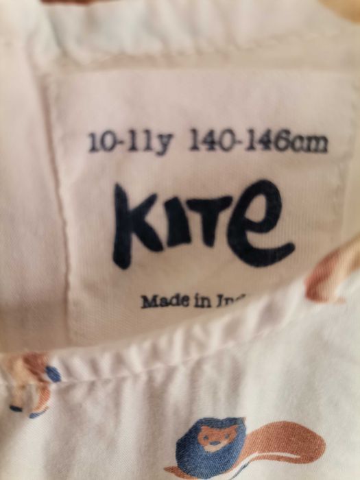 Рокля за момиче, размер 140 - 146, с принт на животни, памучна материя