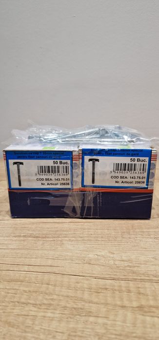 Şurub cap T 35mm special pt fixat panouri gard - M 8x80 ZA