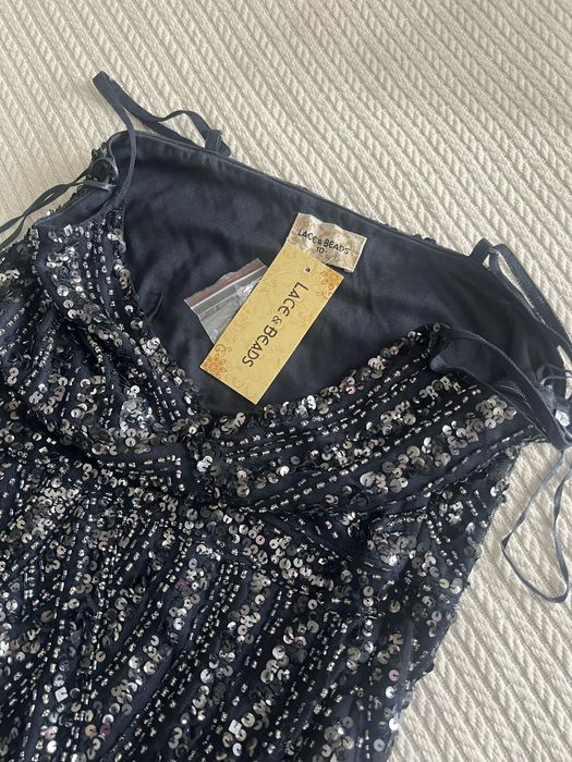 Тъмно синя рокля Lace & Beads